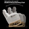 Modern Teddy Accent Chair High Backrest Living Room Lounge Arm Rocking Chair with Two Side Pocket Wood Leg,Living Room,Reading Room-Tanpinhause - 4 of 4