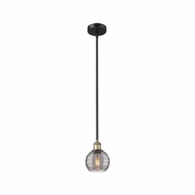 Athens Deco Swirl - 1 Light Stem Hung Mini Pendant In Industrial Style-7.63 Inches Tall and 5.88 Inches Wide