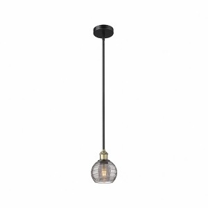Athens Deco Swirl - 1 Light Stem Hung Mini Pendant In Industrial Style-7.63 Inches Tall and 5.88 Inches Wide - 1 of 1