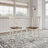 2pc Whitesburg Dining Room Side Chair Cottage White - Signature Design by Ashley: Hardwood Frame, Slat Back Design - 2 of 4