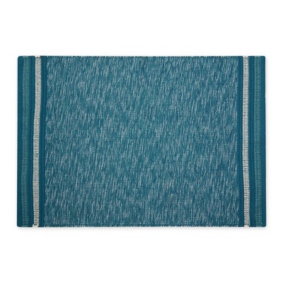 Design Imports Modern Edge Stripe - Teal - 2 X 3 Ft