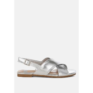 Kanon Metallic Pleather Criss-Cross Women Flats - 1 of 4