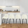 Bekrvio Swivel Bar Stools Set of 2/4,25.6"/29" Counter Height Stool Velvet Upholstered Armless Bar Chair with Metal Frame for Kitchen Island - 3 of 4