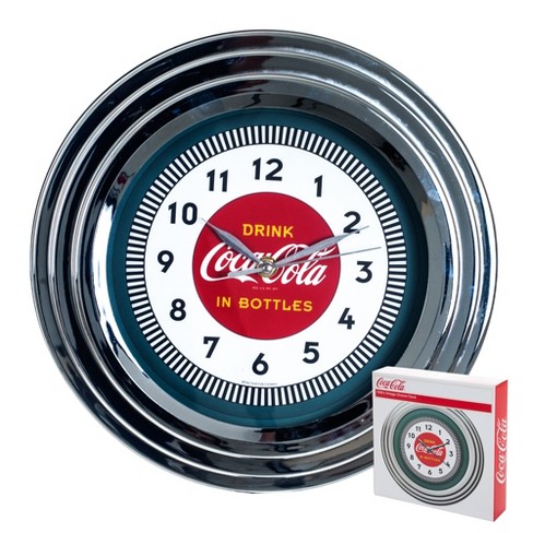 Coca-Cola Clock w/Chrome Finish - 1930s Style - 11.75 inches