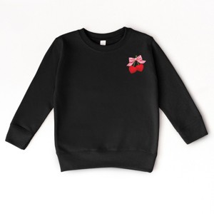 Cherry Hearts Pink Bow Patchwork Print - Toddler Graphic Sweatshirt - 1 of 4