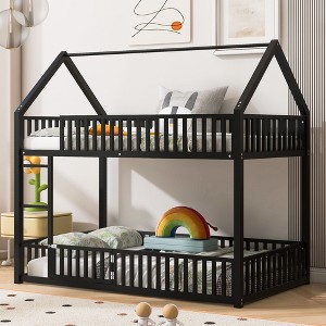 PAGED Twin Size Loft Bed Wooden Bed Frame with 2 Drawers, 2 Shelves, Wardrobes and Storage Stairs for Bedroom - 1 of 4