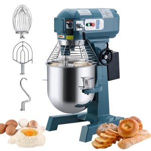 15 Qt Commercial Food Mixer, 600 W Electric Stand Mix With Stainless Steel Bowl, 3 Speed Adjustable, Dough Hook Whisk Beater - 1 of 4