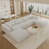 157.6" Corduroy Cloud Feather-filled U-Shaped Sectional Sofa with Deep Seat, Double-Layer Design, Removable Cushions, No Assembly, and DIY Combination - 4 of 4