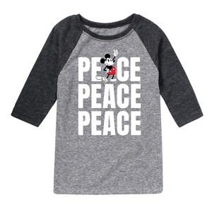 Boys' - Disney - Mickey Peace Raglan Graphic T-Shirt - 1 of 4