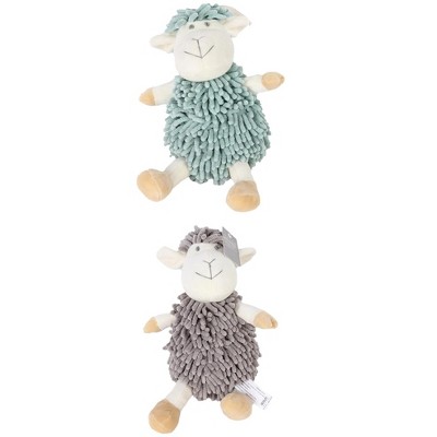 REGALWOVEN Cute Sheep Chenille Soft Absorbent Quick Drying Fuzzy Ball Hand Towel 9" x 13" 2 Pcs
