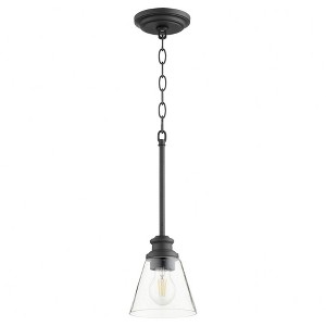 Quorum Lighting Dunbar 1-Light Pendant, Noir Finish, Glass Shade - 1 of 1