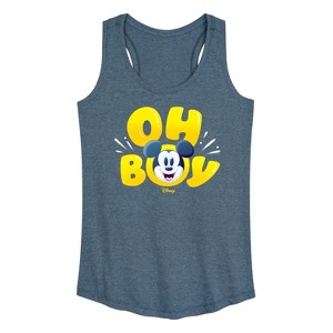 Women's - Disney - Oh Boy Mickey Face Graphic Racerback Tank - 1 of 4