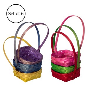 Wickerwise Set of 6 Decorative Baskets in Assorted Colors - Perfect for Easter, Trick or Treat, Flower Girl, Parties, and More - 1 of 4