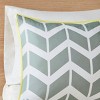 Sapphtopaz Bedding Comforter Set Reversible Chevron Print Quilt Set with Printed Pleats Decoration Throw Pillow - 3 of 4