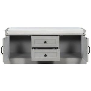 NicBex Modern 42.5" Storage Bench with 2 Drawers and 2 Cabinets for Living Room and Entryway - 1 of 4