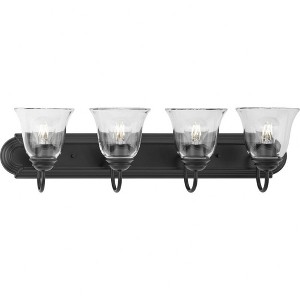 Progress Lighting, Calhoun Collection, 4-Light Vanity Light, Matte Black, Clear Glass, Material: Steel - 1 of 1