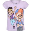 Blippi and Meekah Girls 3 Pack Short Sleeve T-Shirts for Toddlers and Little Kids - Size 2T - 2 of 4