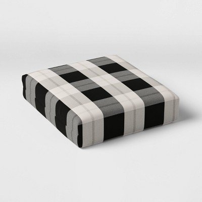 Woven Plaid Outdoor Deep Seat Cushion DuraSeason Fabric™ Black - Threshold™
