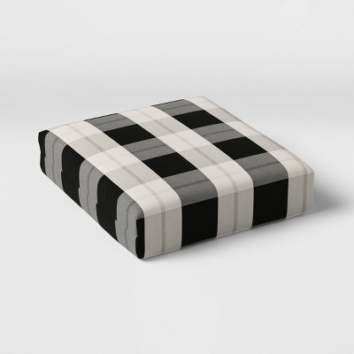 black and white plaid seat cushion