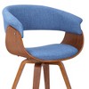 Graz Modern Chair Blue/Walnut - Armen Living - image 4 of 4