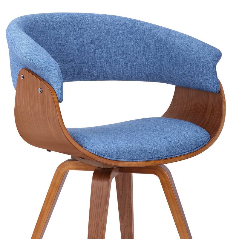 Graz Modern Chair Blue/Walnut - Armen Living, 5 of 8