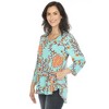 White Mark Women's Vibrant Boho Swing Top - 2 of 4