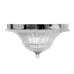 2-Light Blossom Glass Ceiling Flush Mount Silver - Lalia Home: ETL Listed, Metal & Glass Dome Fixture for Bedroom, Kitchen - 1 of 4