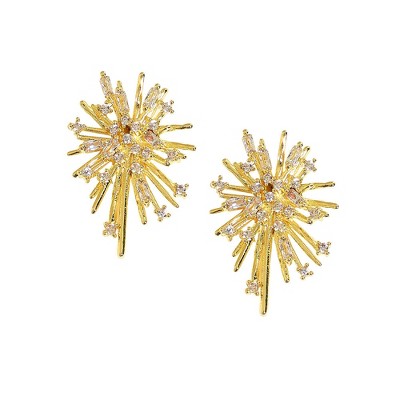 SOHI Women's Crystal Silver Casual Stud Earrings