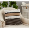 Saro Lifestyle Fringe Woven  Decorative Pillow Cover, Black/White, 20" - 3 of 3