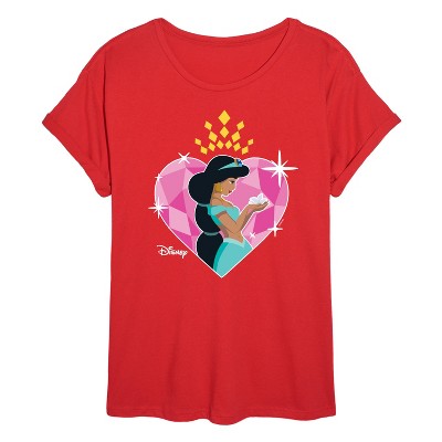 Women's - Disney Princess - Jasmine Heart Oversized Graphic T-Shirt