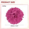 Unique Bargains Birthday Bachelorette Wedding Party Paper Pom Poms Flower Ball Kit 12 Pcs - 2 of 4