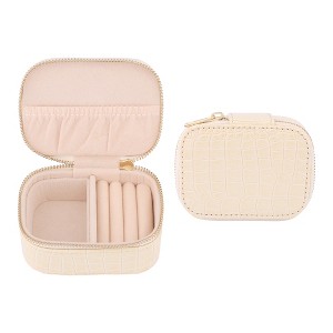 REGALWOVEN Faux Leather Mini Modern Portable Jewelry Box for Travel - 1 of 4