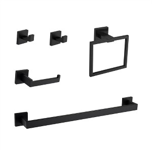 OUTSUPPLY 5-Piece Bathroom Set, Rustproof Wall Mounted Hardware for Bath, Kitchen, Towel Bar, Hooks - 1 of 4