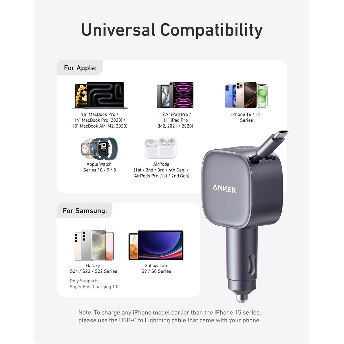 Anker Retractable USB-C Car Charger - thumbnail 6