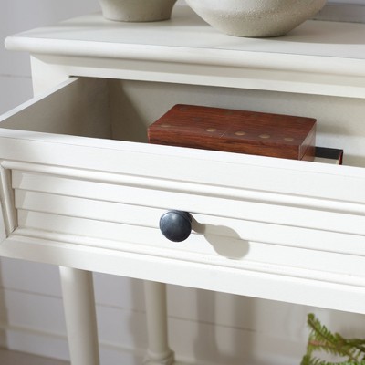Tate Modern Farmhouse 40" White Wood & Metal Console Table with Storage