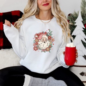 Simply Sage Market Floral Santa Sweatshirt - 1 of 4