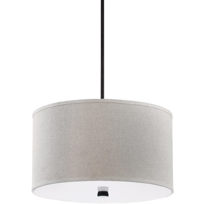 Sea Gull Lighting Dayna 3-Light Pendant, Burnt Sienna Finish with Acrylic Glass with Linen Shade, 65263-710