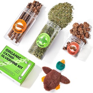 Potaroma Natural Catnip Silvervine Gall Fruit Cat Toys Set with Plush Shell - 1 of 3