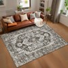 Washable Vintage Printed Rug Non Slip Low Pile Rug Soft Retro Throw Floor Cover Foldable Indoor Carpet for Living Room Bedroom Playroom Nursery - 2 of 4