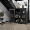 Mlezan 36" Storage Cabinet: Lockable Glass Door, 2 Adjustable Shelves. Steel Locker for Office, Home, or Pantry Storage and Organization. - 4 of 4