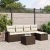 vidaXL Garden Sofa Set Brown and cream white - 2 of 4
