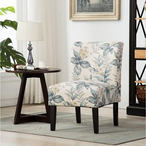 Sapphtopaz Accent Chair Upholstered Chair for Bedroom Comfy Chair with Mid-Height Backrest Modern Armless Chair Accent Chairs for Living Room - 1 of 4