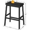 Hachikiko 24" Black PU Leather Bar Stools,Breakfast Chairs for Kitchen,Bar,Dining Room,Set of 2 - 3 of 4