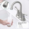 Brushed Nickel Bathroom Faucet, Centerset Basin Faucet with Handle, Pop-up Drain, and Supply Lines - Model 11 - 3 of 4