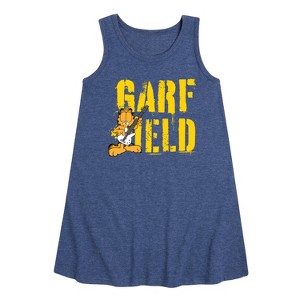 - Garfield - Grunge Graphic Sleeveless Aline Dress - 1 of 4