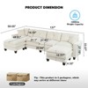 GDFStudio Kreth 137" Modern 4-Seater Chenille Upholstered U-Shaped Sectional Sofa with Armrest Storage - 3 of 4