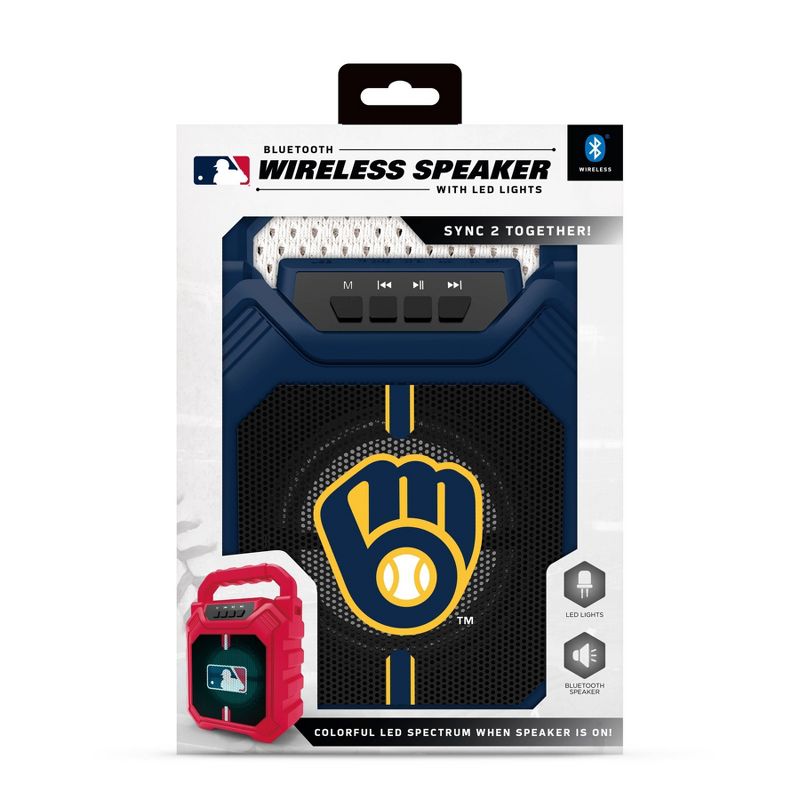 MLB Milwaukee Brewers Color Housing Large LED Speaker, 3 of 4