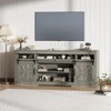 66" long Farmhouse TV Stand, large Entertainment Center with Semi-Open Top Storage, Adjustable Shelf & Sliding Doors, Media TV Table for Living Room - 2 of 4