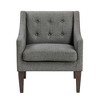 Fabric Upholstery Accent Chair with Button-Tufted Back, Foam Cushions, Reversible Seat and Brown Wood Legs - 2 of 4