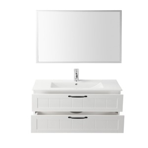 GlasFlength Bathroom Storage Cabinets Modern Floating Vanity with Sink and Double Drawers for Contemporary Bathrooms, White, 31.5"*17.1"*18.9" - 1 of 4